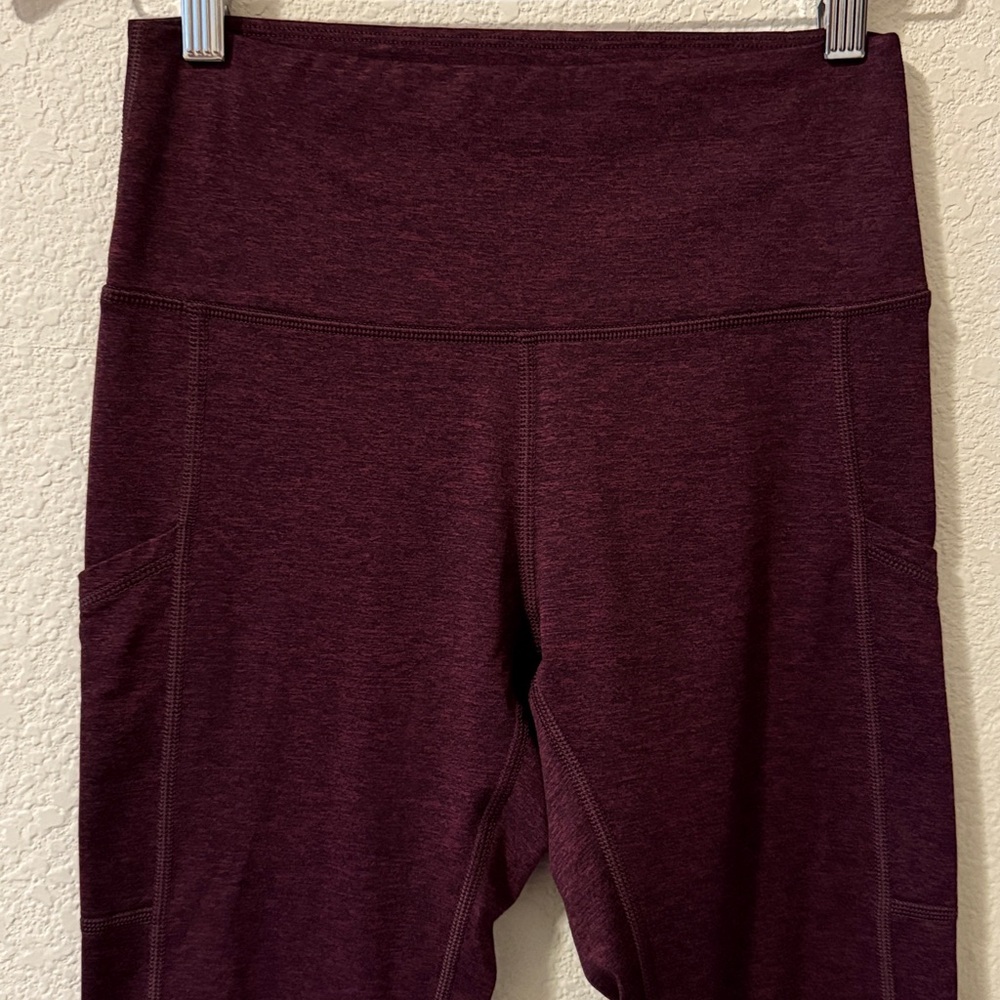 Aerie Chill Play Move activewear leggings w/side pockets, Med, burgundy heather